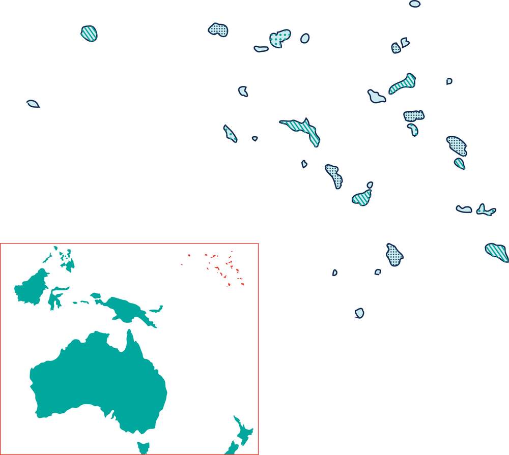 Selina Leem is from The Marshall Islands, seen here with Indonesia, Papua New Guinea and Australia for context.